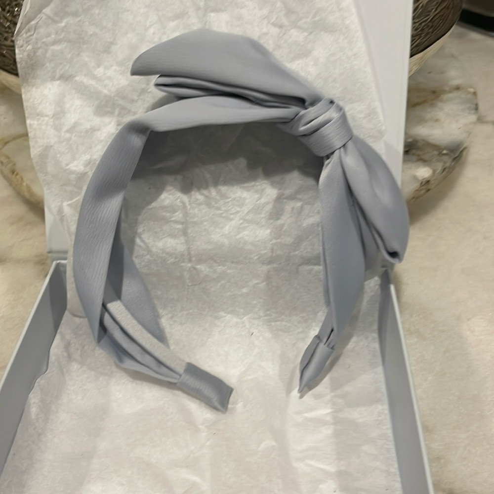 Kristin Ess - Satin Headband- Vintage Blue color